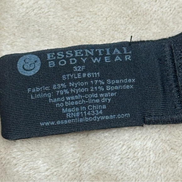 Essential Bodywear Abbie Everyday T-Shirt Black Bra #6111 NWT Size 32F - Picture 6 of 6